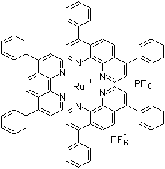 三(4,7-苯基-1,10-邻二氮杂菲)钌(II)二(六氟磷酸盐) CAS号 123148-15-2 结构式